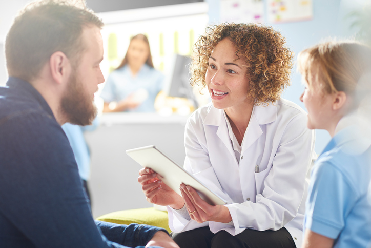 Doctors meet with family